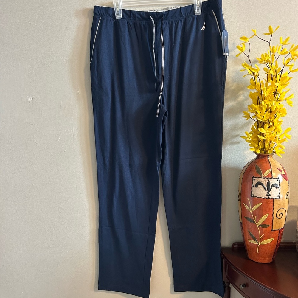Nautica Blue Joggers with Elastic Waistband and Relaxed Fit